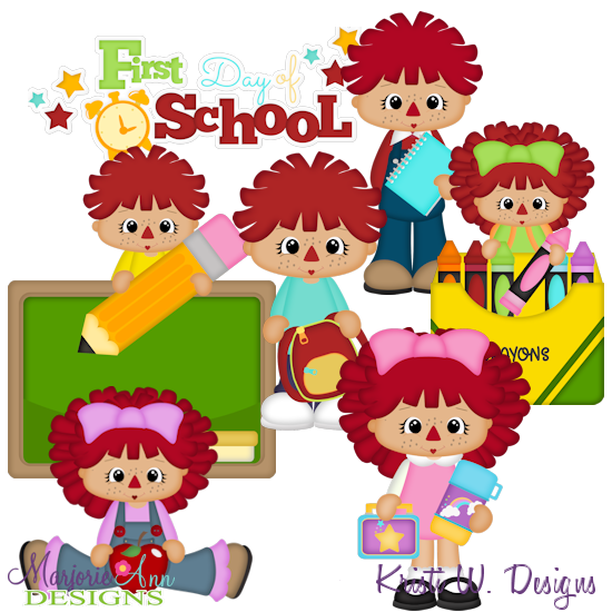 School Raggedies SVG Cutting Files Includes Clipart - Click Image to Close
